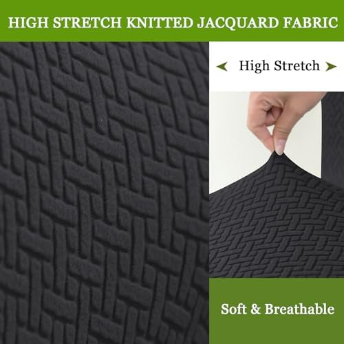 FUANGUI Stool Covers Set of 2 Knitted Black