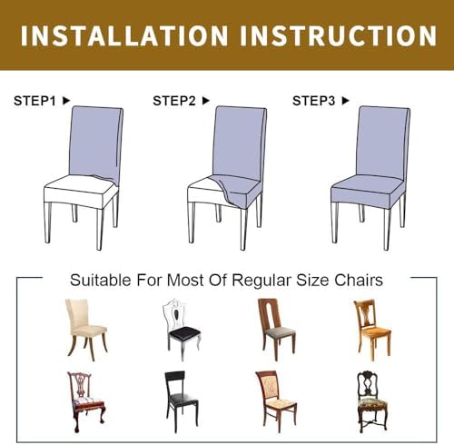 4 Pcs Stretch Spandex Dining Chair Covers Removable Washable