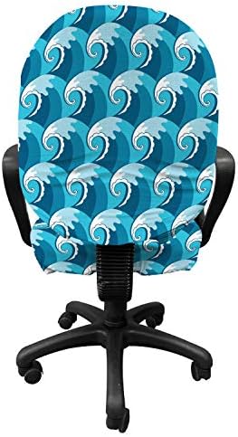 Lunarable Blue Nautical Office Chair Slipcover Set