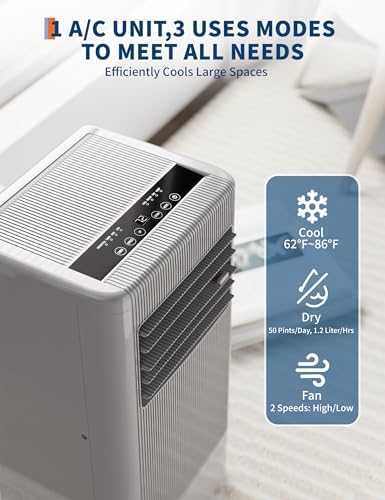 GarveeTech 10000 BTU Portable AC with Dehumidifier and Fan Modes