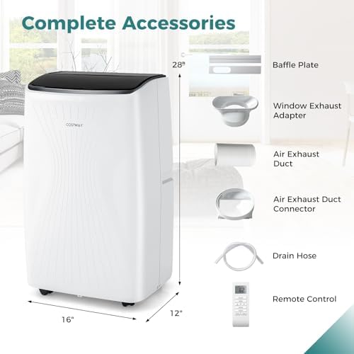 Costway 14000BTU Portable AC with Heat WiFi Fan Dehumidifier