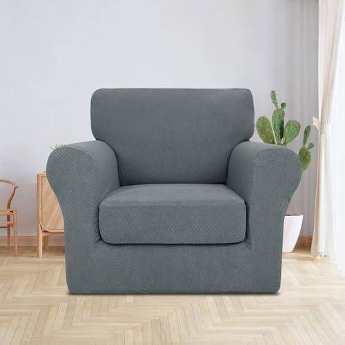 JIVINER 2 Pieces Armchair Covers with Cushion for Pet Protection