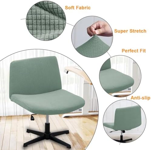 Bifaunvogel Armless Desk Chair Slipcovers Green 1 Pack