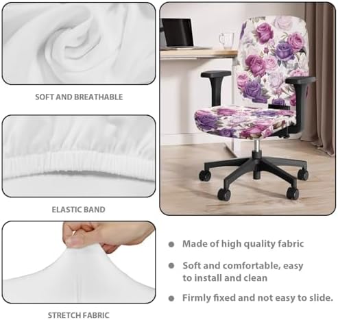 Premium Purple Rose Office Chair Cover