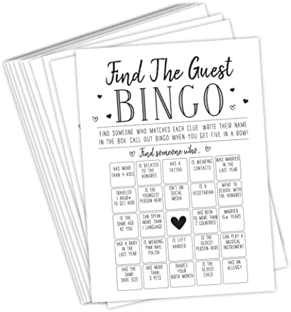 Find The Guest Bingo Game for Events - 50 Cards Included