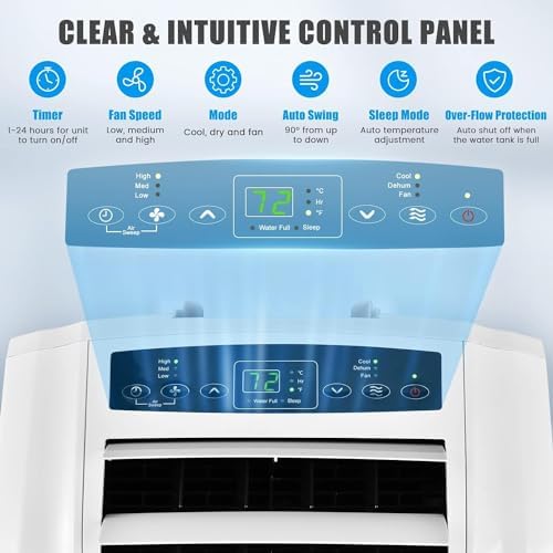 GOFLAME 11500 BTU Portable AC with Dehumidifier and Fan