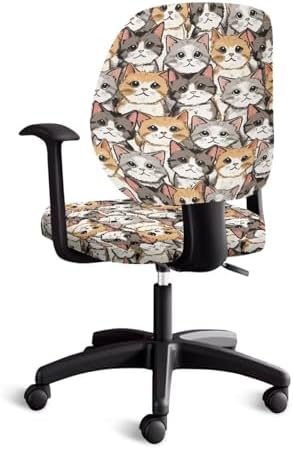 Wanzuoeng Cute Cat Print Armchair Slipcover 2 Piece