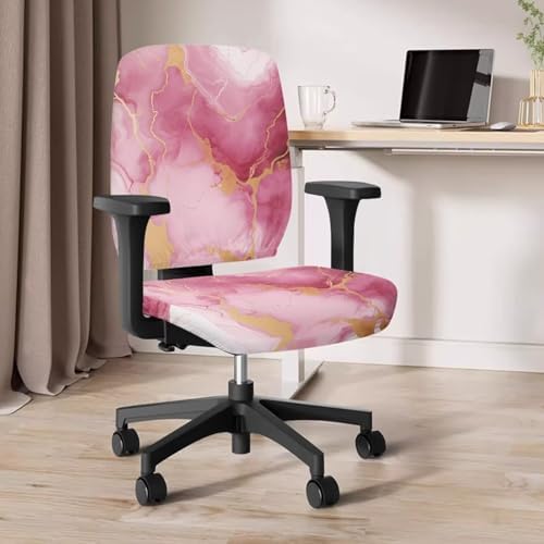 Kuiaobaty Pink Marble Texture Chair Covers Set