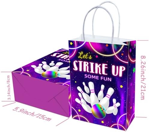 Tyndallrays 16 Piece Red Bowling Tote Bags for Party Favors