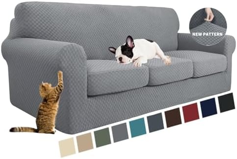 YEMYHOM Checkered Sofa Covers for 3 Cushion Couch