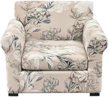FORCHEER Armchair Slipcover Set with 2 Cushion Covers and 1 Extra Chair Cushion