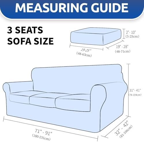 YEMYHOM Checkered Sofa Covers for 3 Cushion Couch