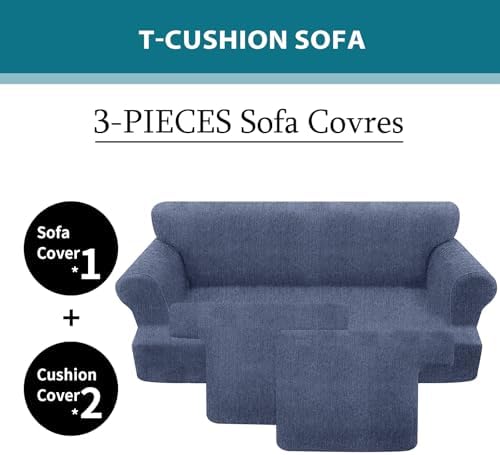 Jcones T Cushion Sofa Slipcover 3 Piece Set