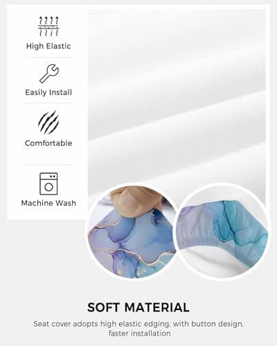 Turquoise Marble Office Chair Covers Universal Spandex