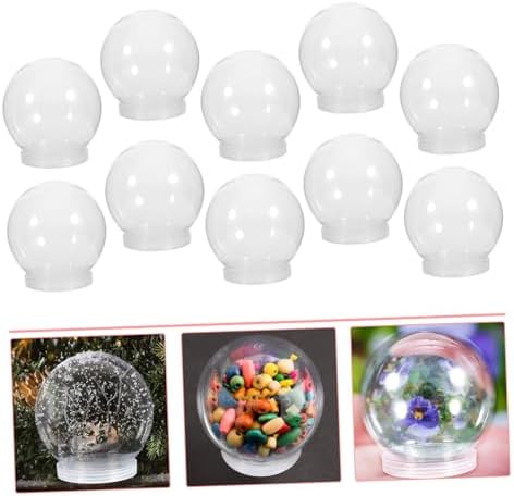 DIY Snow Globe Accessories 10pcs Clear Plastic Ball Jars