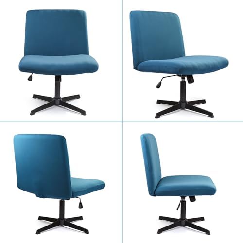 Liykimt Armless Criss Cross Office Chair Cover Blue