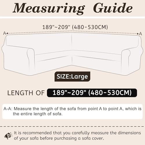 Arfntevss U Shaped Sofa Cover for Corner Sectional Couch