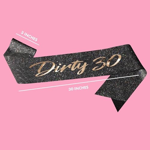 Funky Junque Glitter Sash - Dirty 30 Black