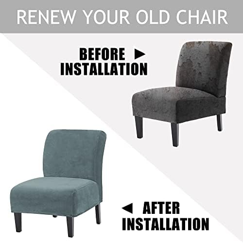 Uccono Velvet Armless Chair Slipcover for Living Room