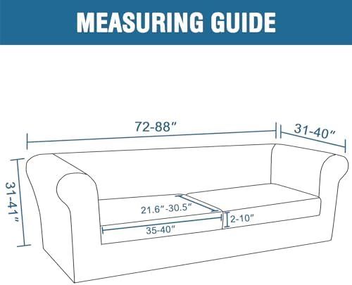 HVERSAILTEX 3 Piece Stretch Sofa Covers for 2 Cushion Couch