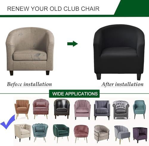 CRFATOP Club Chair Slipcover Printed Round Couch Cover