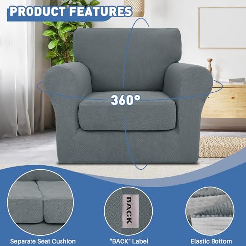 JIVINER 2 Pieces Armchair Covers with Cushion for Pet Protection