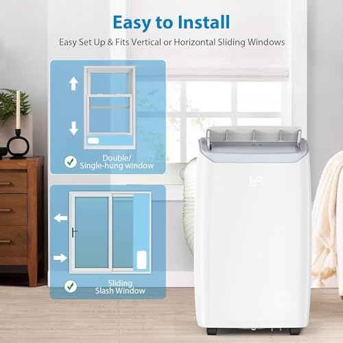 JustSmart 14000BTU Portable Air Conditioner 3-in-1 Cooling Dehumidifier Fan