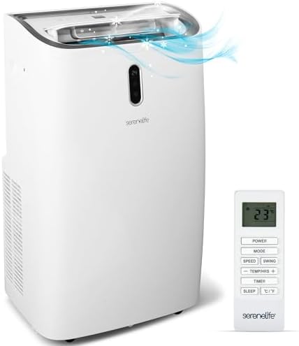 SereneLife SLPAC240W Portable Air Conditioner White 12000 BTU