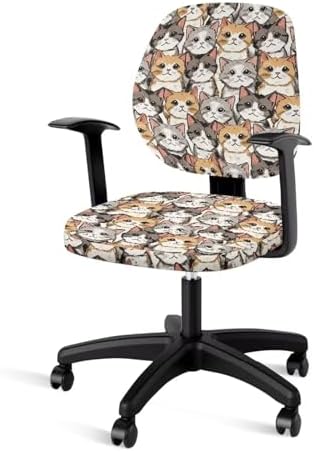 Wanzuoeng Cute Cat Print Armchair Slipcover 2 Piece