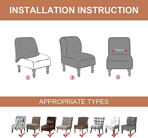 Eco-Ancheng Armless Chair Slipcover - Removable and Washable