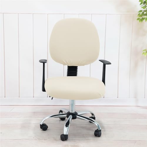 Lukery Stretchable Chair Covers 2 Piece Universal Removable Office Chair Slipcover