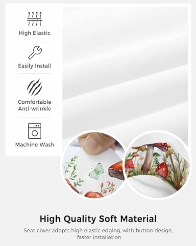 Mushroom Eucalyptus Office Chair Cover 2 Piece Set