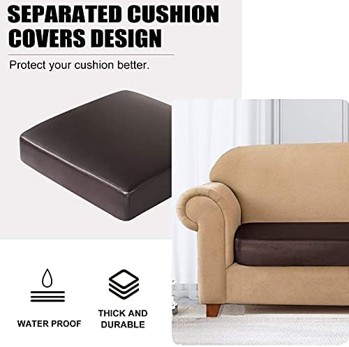 NC HOME PU Leather Sofa Cushion Covers Set