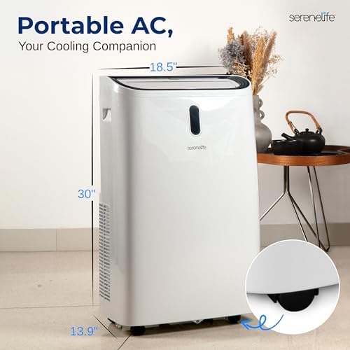SereneLife SLPAC240W Portable Air Conditioner White 12000 BTU