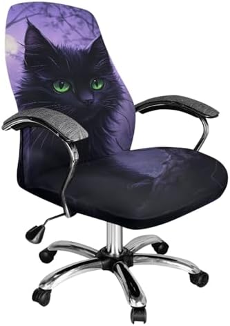 Cat Design Office Chair Cover Reusable Dust-Proof Slipcover