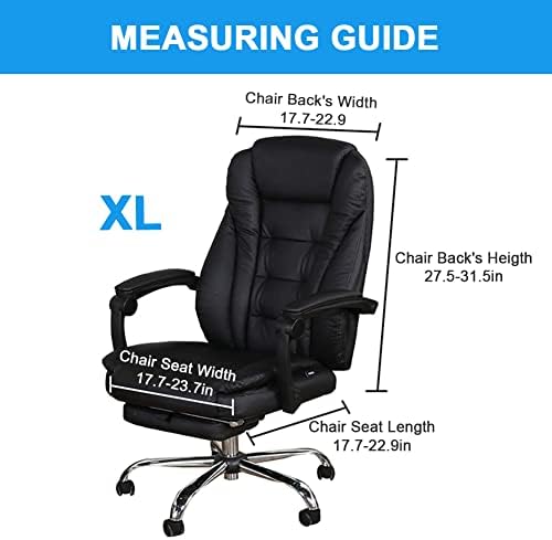 JIANWEI Office Chair Cover with Armrest Covers Black XL