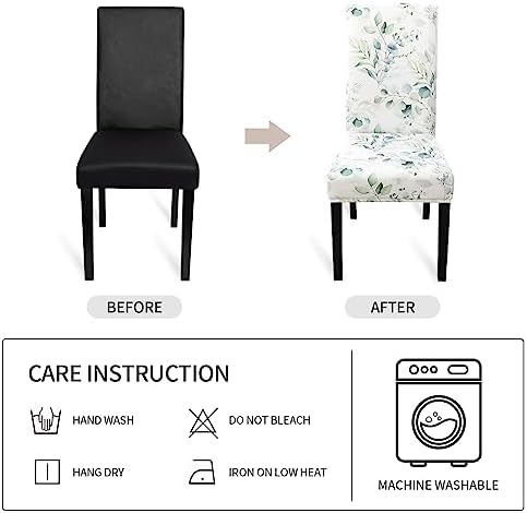 Gibelle Dining Chair Covers Set of 4 Green Floral