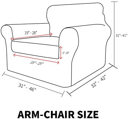 MAXIJIN 2 Piece Chair Covers with Arms for Living Room and Armchair