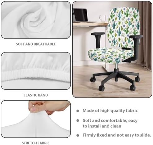Wanzuoeng Cactus Print Armchair Slipcover for Office Chair