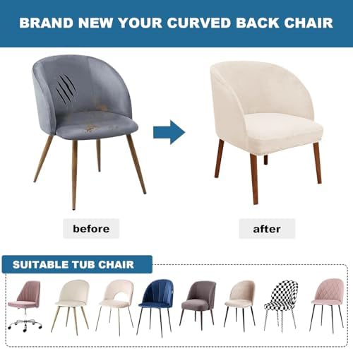 Eco-Ancheng Velvet Dining Chair Cover for Mid Century Modern Style