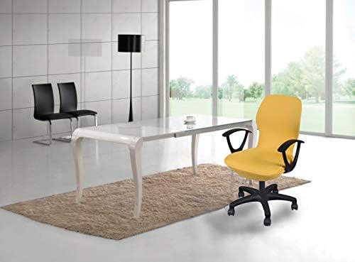Deisy Dee Computer Office Chair Covers Yellow Stretch Rotating Slipcovers