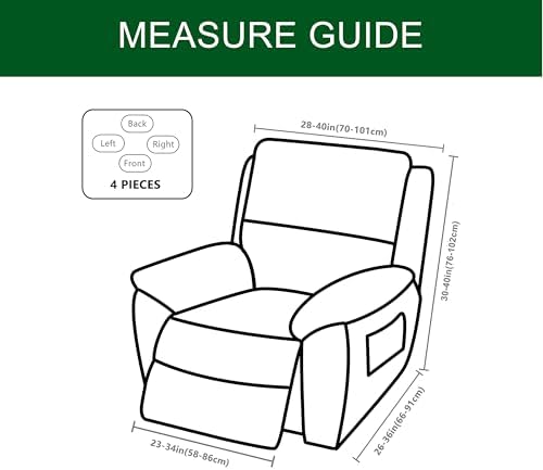 CRFATOP Stretch Recliner Slipcover 4 Piece for Living Room