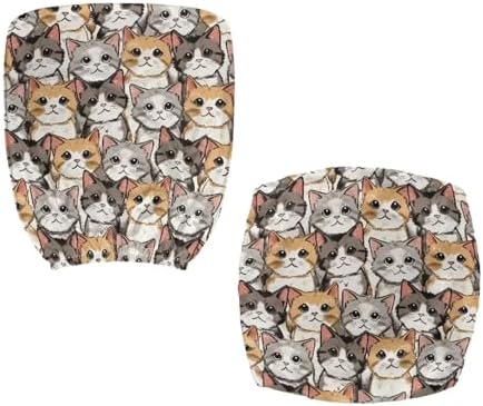 Wanzuoeng Cute Cat Print Armchair Slipcover 2 Piece