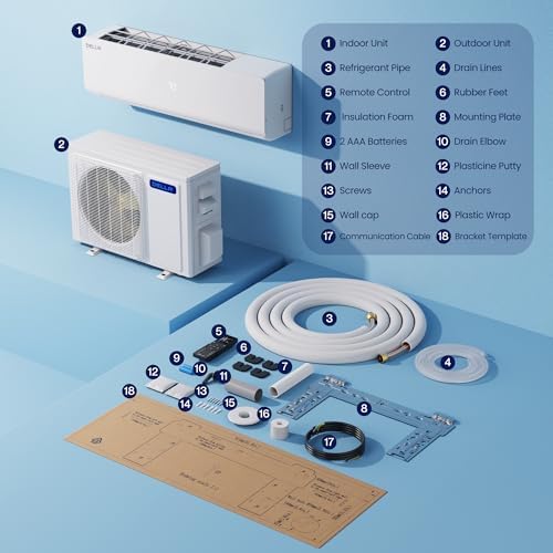 Della 36K BTU 4 Zone Mini Split Air Conditioner with Heat Pump