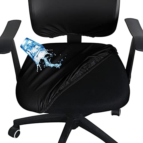 Shukii Black Waterproof PU Leather Chair Cover for Office Desk Chair