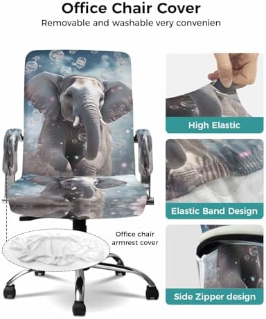 Zadaling Office Chair Covers with Zipper 2 Pack