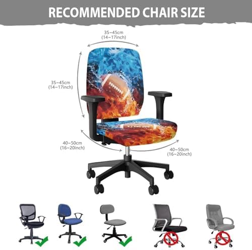 Talayituse Football Water Flame Print Chair Covers for Office