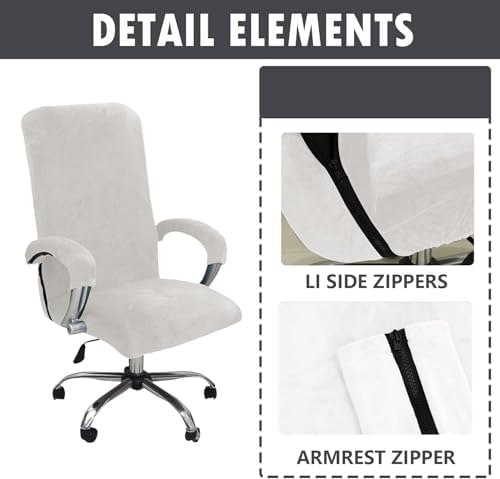Velvet Chair Cover with Armrests for Office and Gaming Chairs Pink Medium