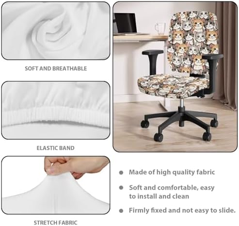 Wanzuoeng Cute Cat Print Armchair Slipcover 2 Piece
