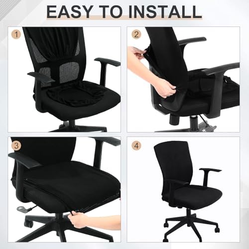 Moukeren 4 Pack Office Chair Covers Set Stretchable Removable